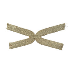 Custom new style top accessories PP herbe tissé PU main cloué perles sandales femmes top semi-finis ornements wholesale traitement