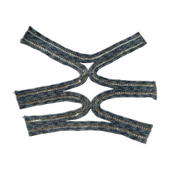 Custom new style top accessories PP herbe tissé PU main cloué perles sandales femmes top semi-finis ornements wholesale traitement