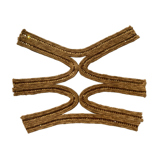 Custom new style top accessories PP herbe tissé PU main cloué perles sandales femmes top semi-finis ornements wholesale traitement