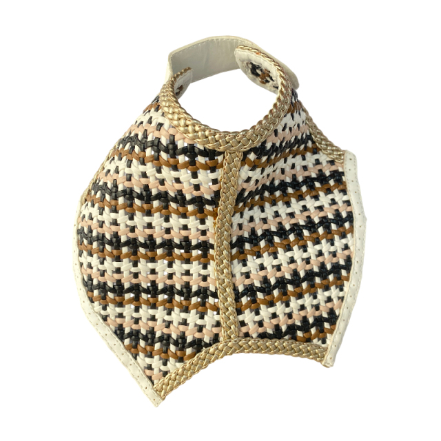 彩色条纹编织鞋面