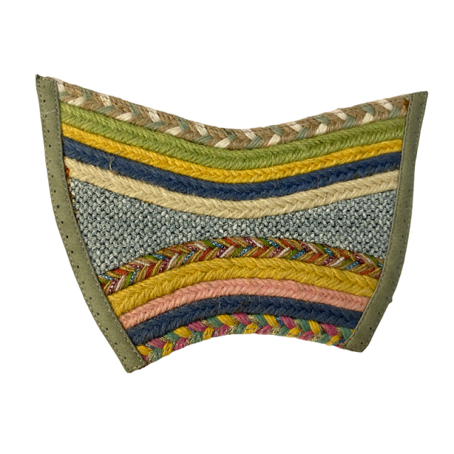 Colorful PP grass woven gemstone slipper upper