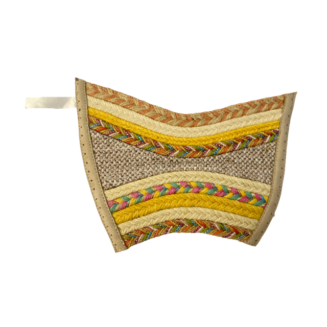 Colorful PP grass woven gemstone slipper upper