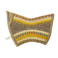 Colorful PP grass woven gemstone slipper upper