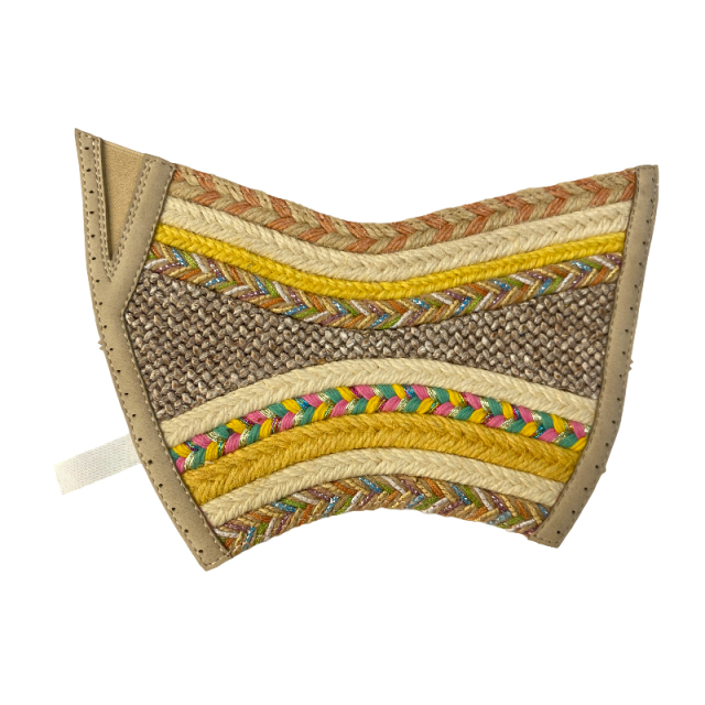 Colorful PP grass woven gemstone slipper upper