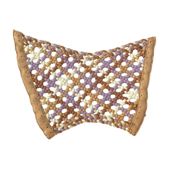 Hollowed-out woven painted upper