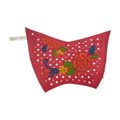 Hollowed-out woven painted upper