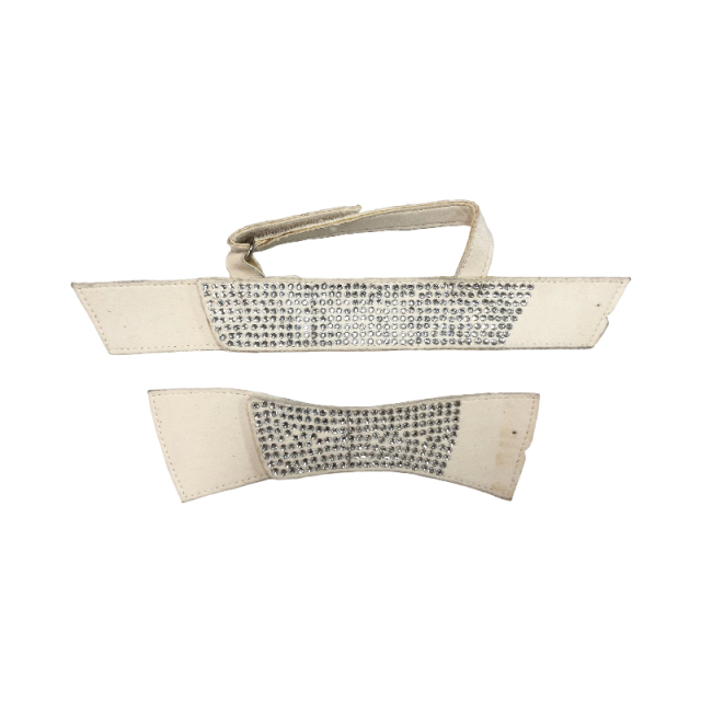 Rhinestone hollowed-out sandal upper