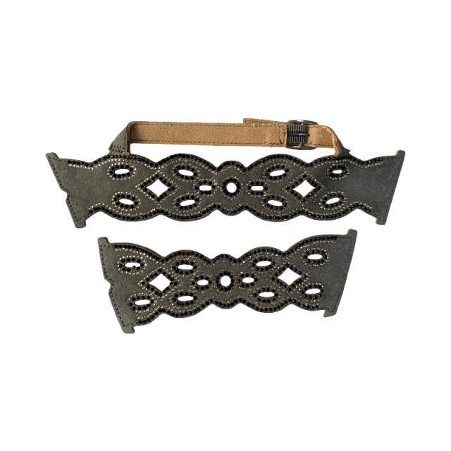 Rhinestone hollowed-out sandal upper