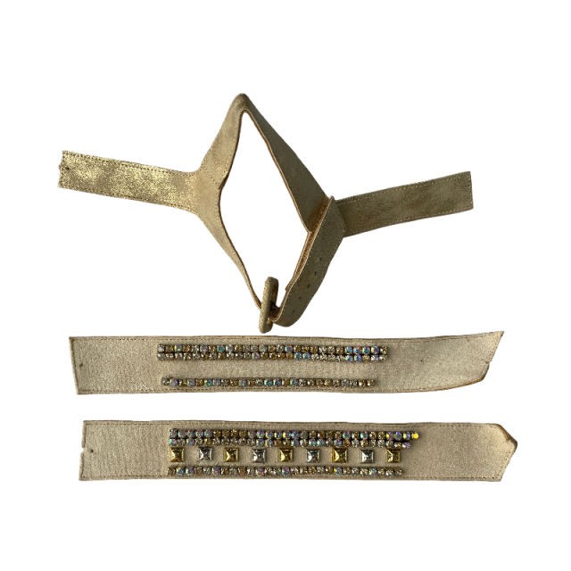 Embroidered beaded sandal upper