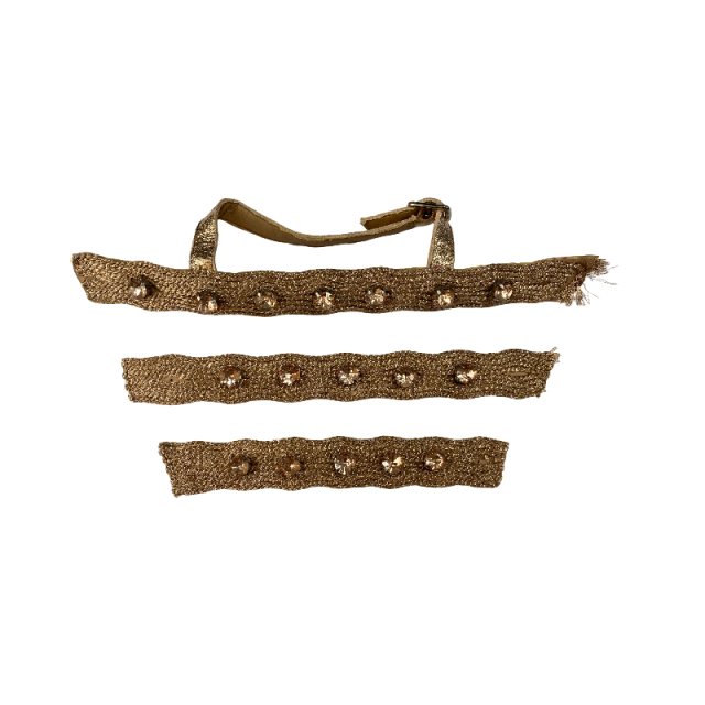 Embroidered beaded sandal upper