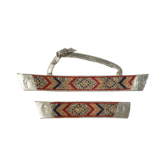 Embroidered beaded sandal upper