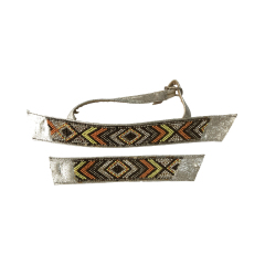 Embroidered beaded sandal upper