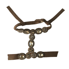 Handcrafted beaded and diamond-encrusted sandal upper