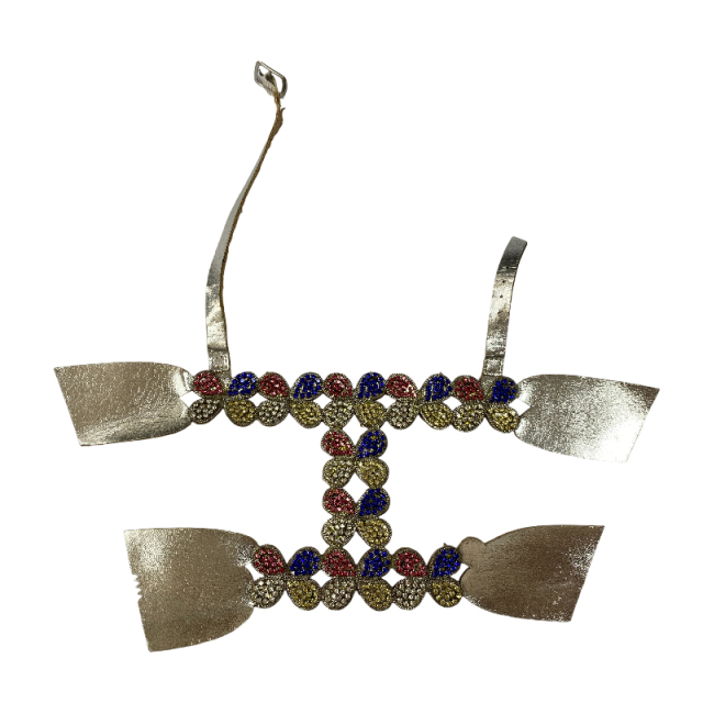 Multicolored small flower-patterned perforated diamond upper