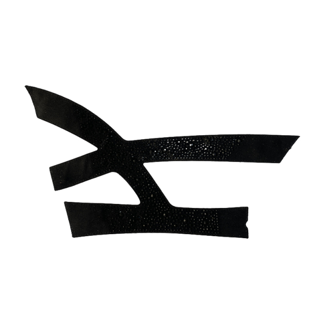 The upper of the shoe is irregularly rhinestone with velvet fabric