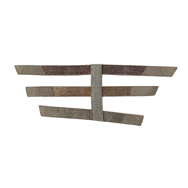 Laser-embossed diamond-encrusted upper