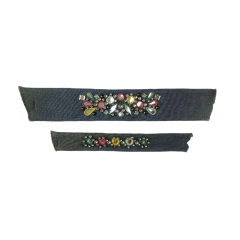 Hand-stitched beaded velvet sandal upper