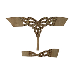 Semi-finished products with rhinestones on the upper of sandals