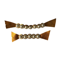 PU hand-stitched semi-circular pearl upper