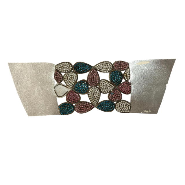 Colorful small flower-patterned diamond sandal upper