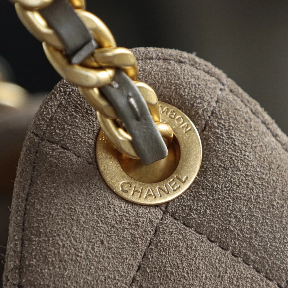 Chanel25c grey suede