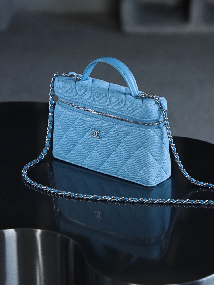Chanel 25P Denim Lunch Box Bag
