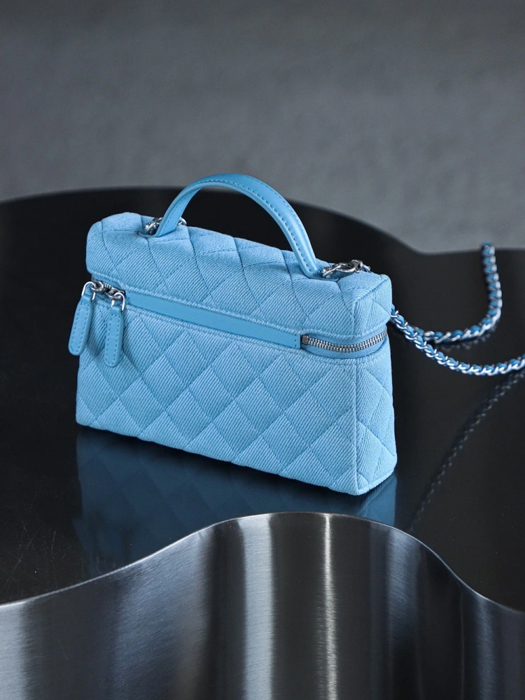 Chanel 25P Denim Lunch Box Bag