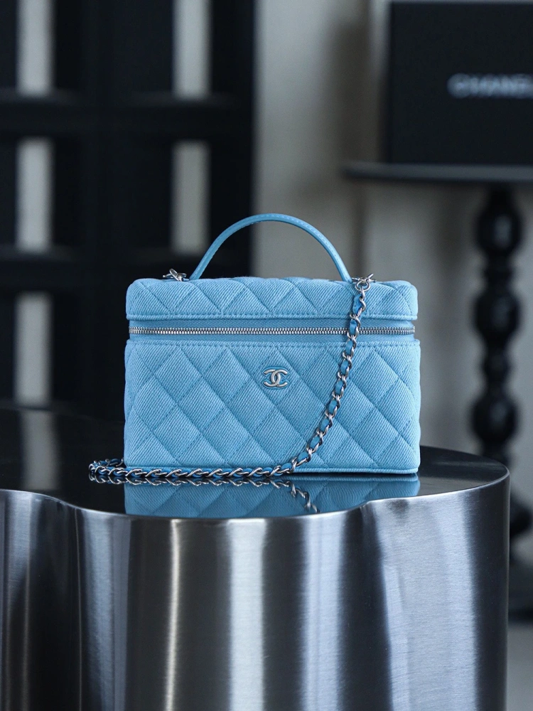 Chanel 25P Denim Lunch Box Bag