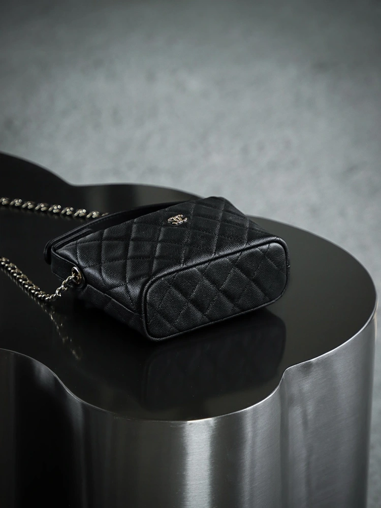 Chanel 25C Lunch Box Bag Black