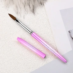Custom Logo Pinceles 100% Pure Kolinsky Brush Gradient Pink  Professional Kolinsky Acrylic Nail Brush for Acrylic Nails Art