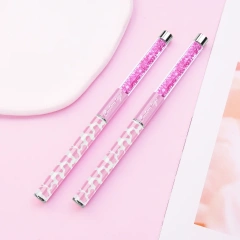 Popular Pure Sable Hair Custom Pink Cow Screen Printing Handmade Acrylic Nail Brush 100% Kolinsky