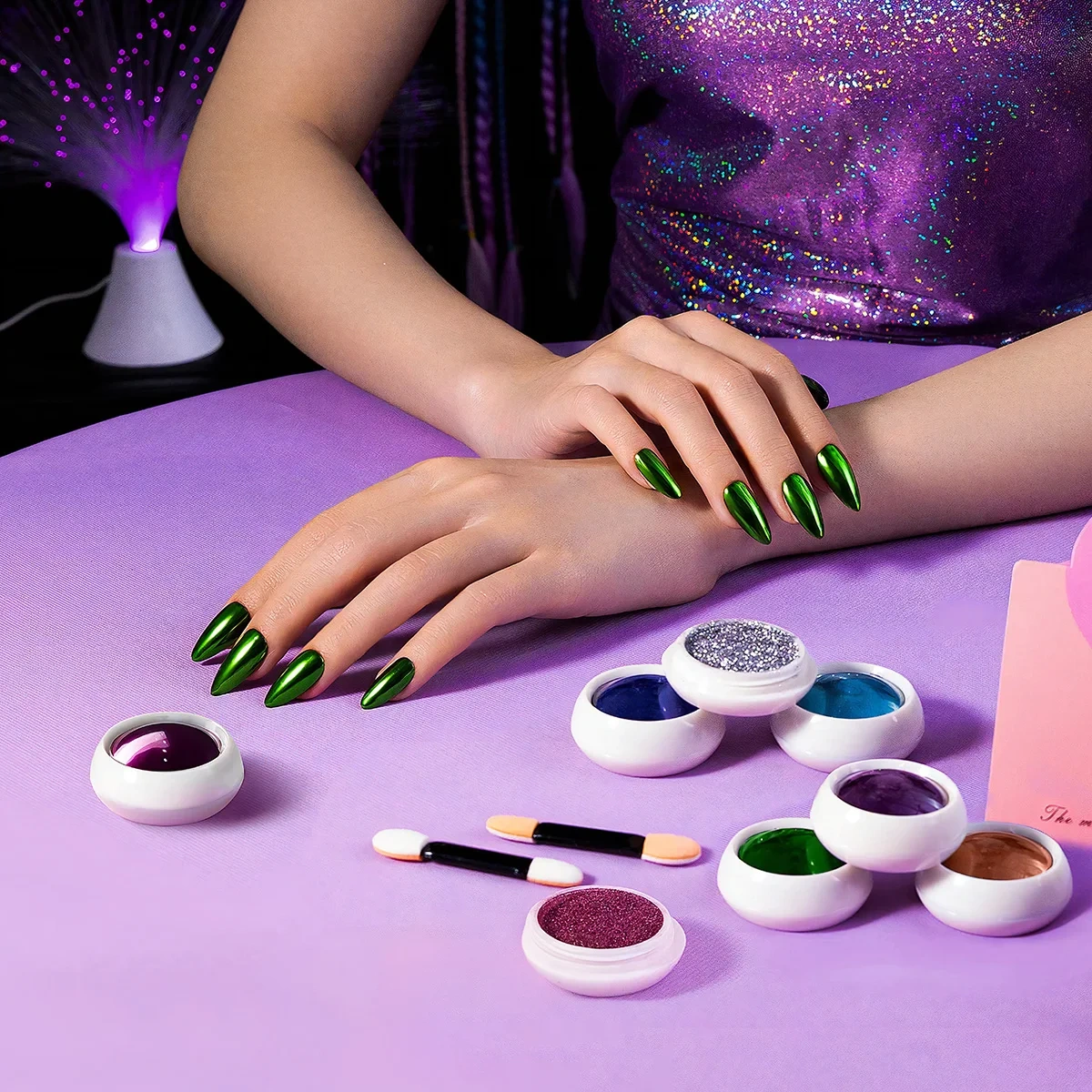 Hot Sale Nail Magic Mirror Powder Custom Logo Multicolor Pigment Powder Chrome Powder Nail