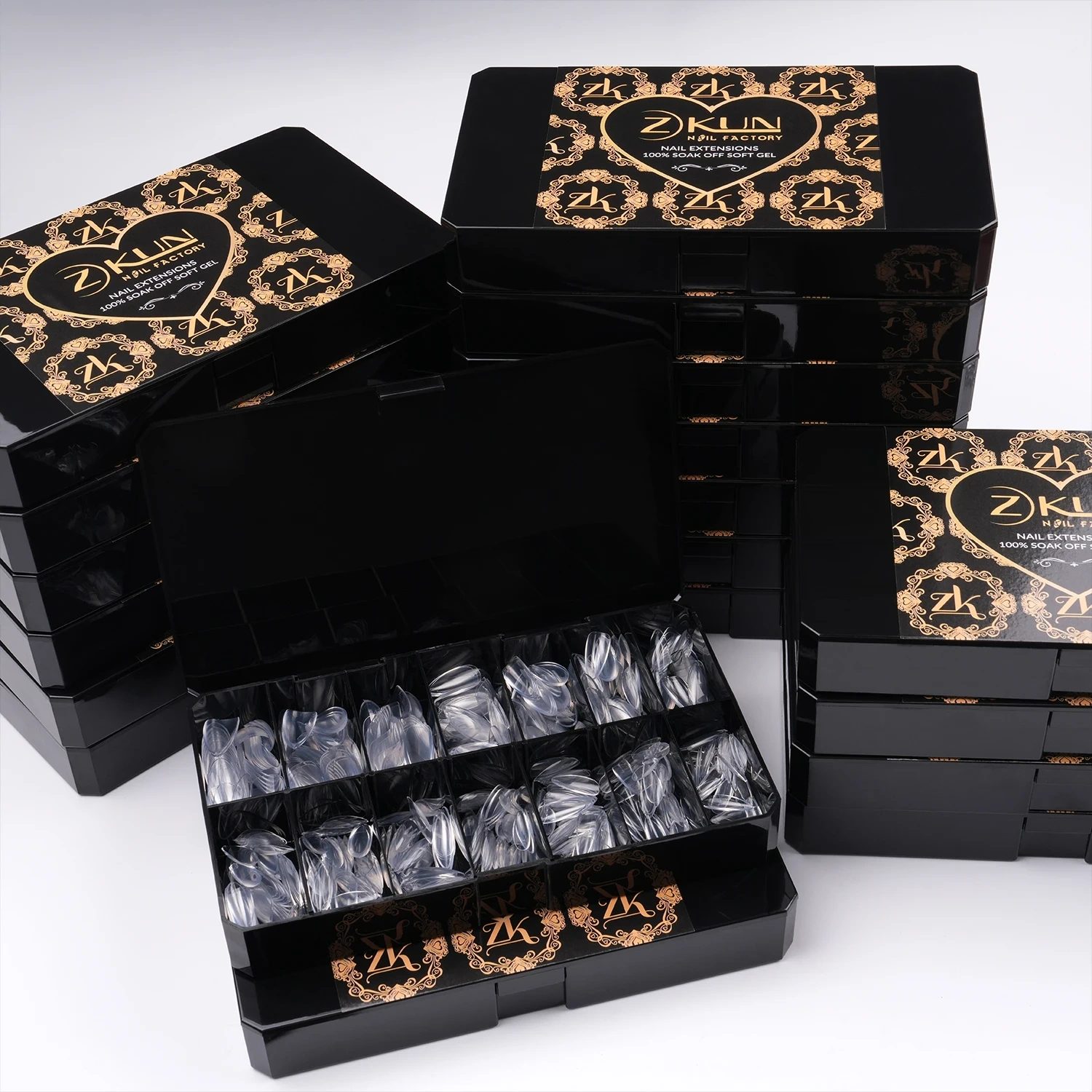 560Pcs Round Medium Simple White Tips Nail Designs Clear Full Cover Hard Nail Tips 500pcs for Nail Extensions