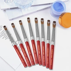 Luxury 2025 Red Metal Handle Germany 100% Kolinsky Hair Nails Brush Art Nail Acrylic Brush