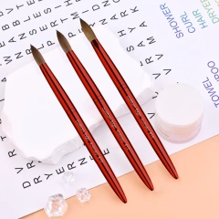 Luxury Acrylic Brush USA Size Classics Red Metal High Quality Custom 100% Kolinsky Acrylic Nail Brush