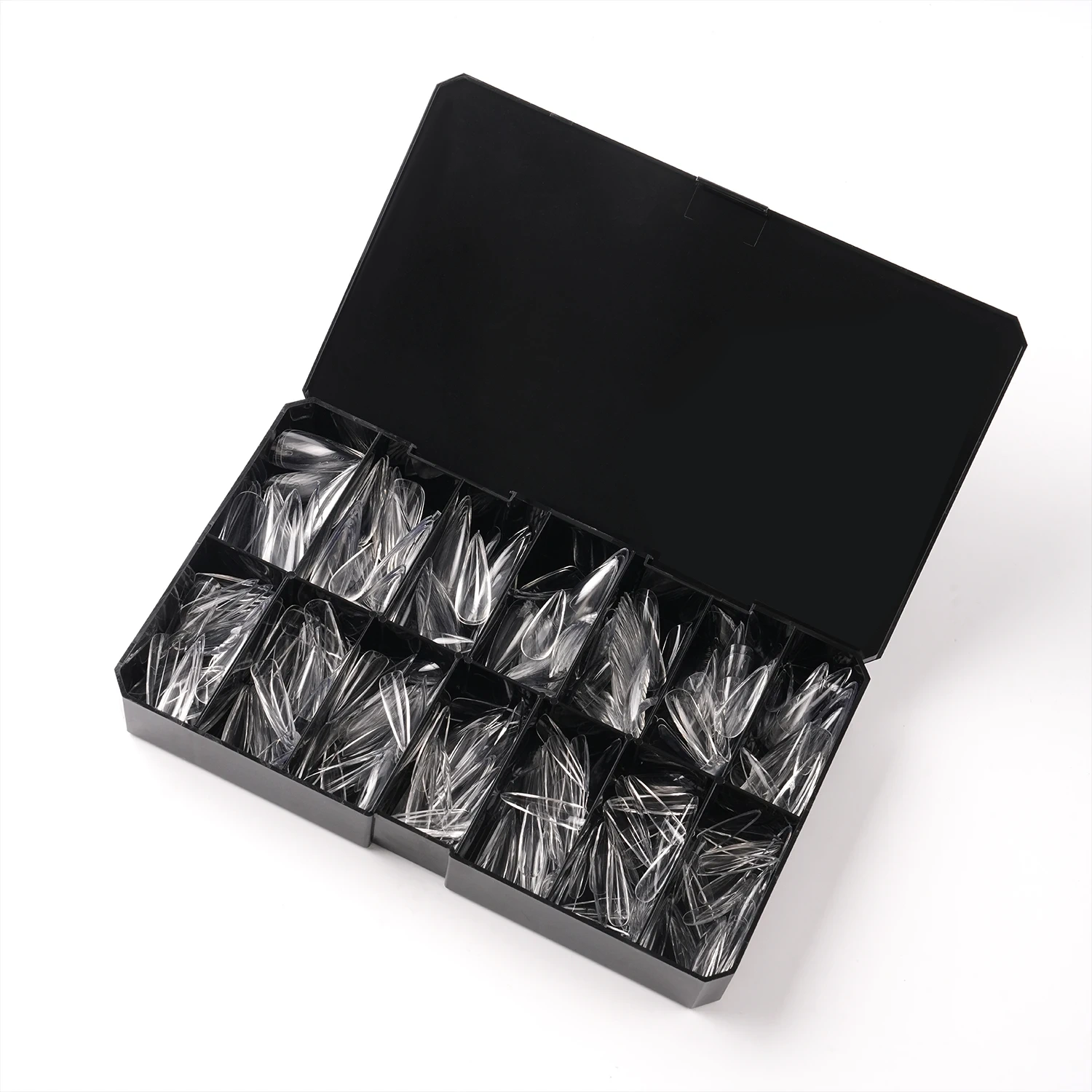 364Pcs Full Cover Clear Long Sculpted Stiletto Gel Nail Tips 14 Sizes