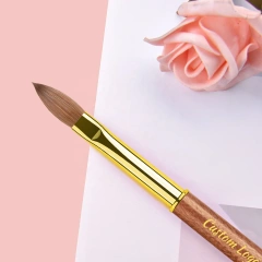 New Top Quality Pincel Kolinsky Metal 100 Kolinsky Crimped Acrylic Nail Brush Customized logo