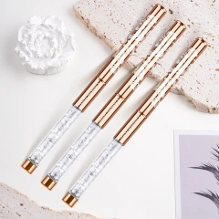 Personalized 100 % Kolinsky Nail Art Brushes Rose Gold Rhinestone Handle Custom Kolinsky Acrylic Nail Brush