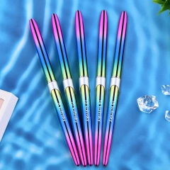 Top Quality Custom Hoody Logo Rainbow Metal Handle 100% Pure Kolinsky Germany Acrylic Nail Brush for Acrylic Nails