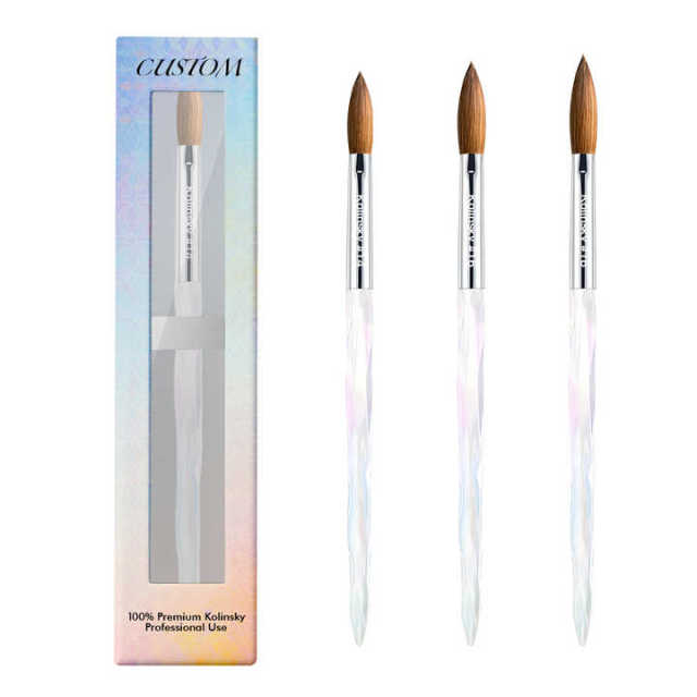 100% Pure Kolinsky Nail Brush for Acrylic  Professional Nail Extension Manicure Tool Nail Drawing Pen for DIY Home Salon