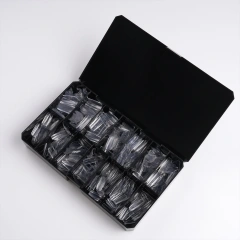 252Pcs Gel Fake Nail Tips Full Cover Natural Medium Square Straight Nail Tips With Measurements 14 Sizes