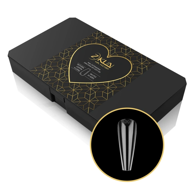364Pcs Extra Long Sculpted Coffin Gel XL Nail Tips Wholesale 14 Sizes