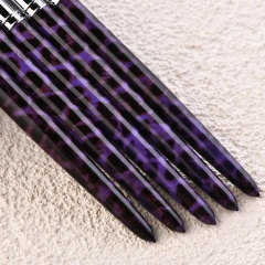 Hot Seller Acrylic Powder Drawing Nail Brush with Leopard Metal Handle 100% Kolinsky Nail Brush for Nail Salon