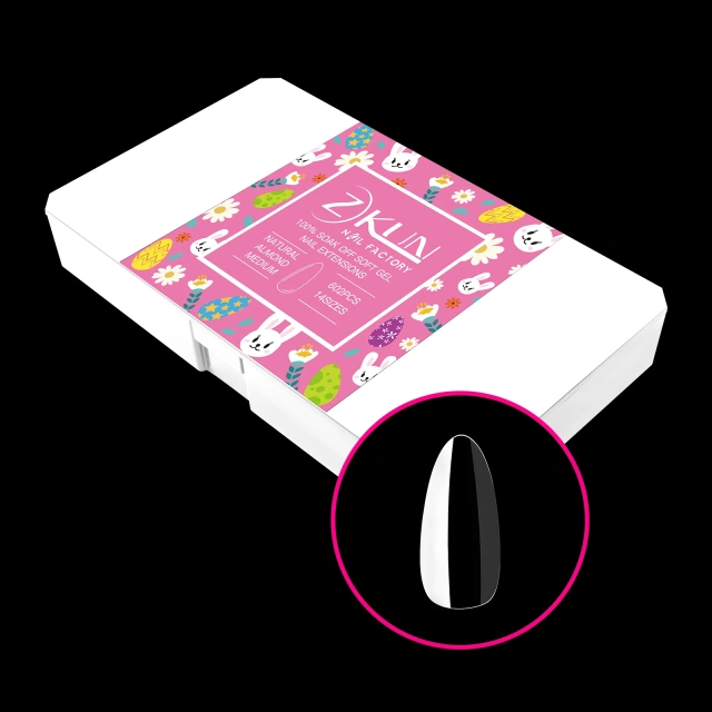 Popular PMMA Clear Almond XS/S/M/L Full Cover Nail Tips Custom Label 14 Sizes Nail Extension  602pcs Soft Gel Nail Tip