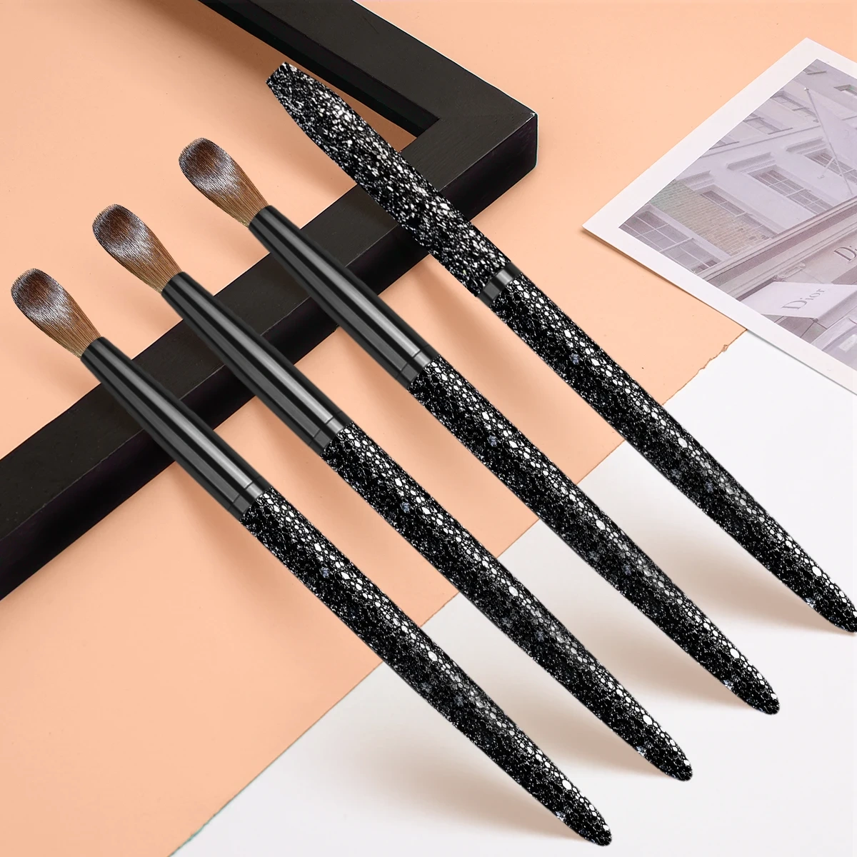 2025 New Arrival Best Nails Brush Acrylic Kolinsky 100% Sable Bristles Metal Handle PINK Diamond Nail Brushes for Acrylic