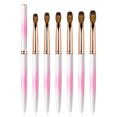 High Recommend Summer Gradient Metal Handle Acrylic Powder Brushes Kolinsky Sable Size 8 10 12 14 16 18for Nail Tech Supplies