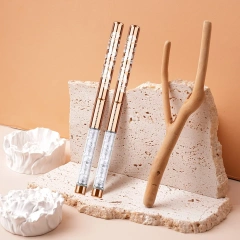 Personalized 100 % Kolinsky Nail Art Brushes Rose Gold Rhinestone Handle Custom Kolinsky Acrylic Nail Brush