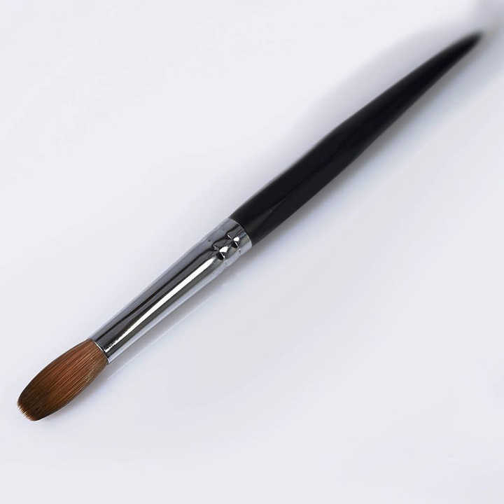 2025 New Design Pinceles Kolinsky Acrylic Germany Brush Wooden Handle Oval 100 Real Kolinsky Acrylic Brush Black for Nails Art