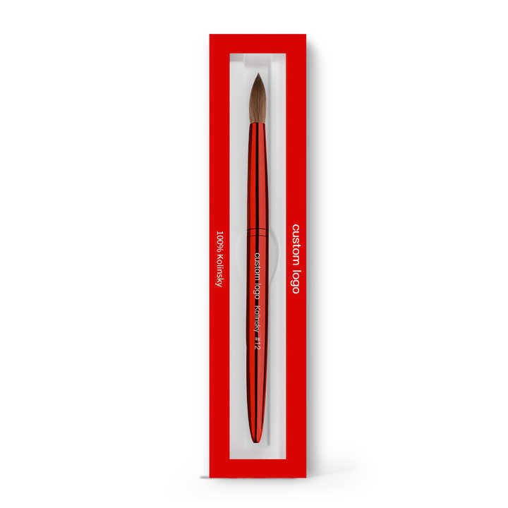 Luxury Acrylic Brush USA Size Classics Red Metal High Quality Custom 100% Kolinsky Acrylic Nail Brush