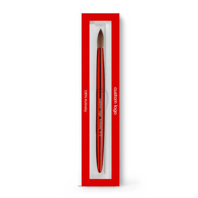 Luxury Acrylic Brush USA Size Classics Red Metal High Quality Custom 100% Kolinsky Acrylic Nail Brush
